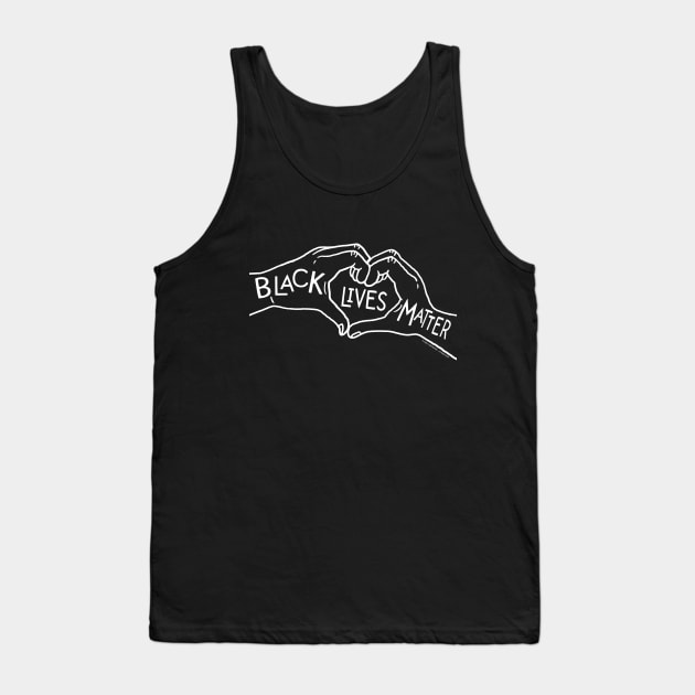 Black Lives Matters Heart Hand line Tank Top by Jitterfly